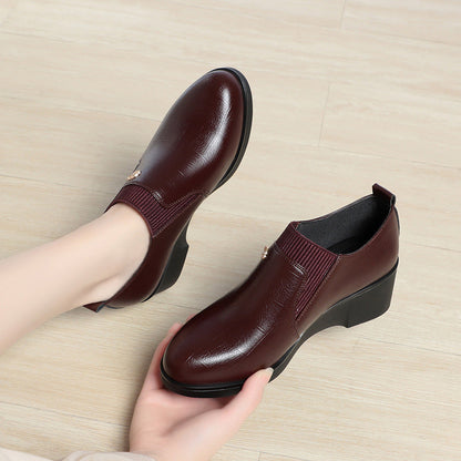 Zapatos de plataforma de cuero genuino nuevos de 2025