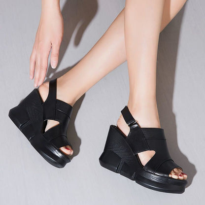 Nuevos zapatos de cuña, tacones altos gruesos
