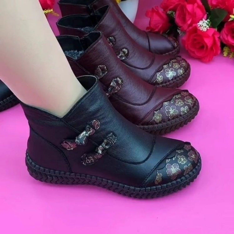 Botas planas de lana para mujer