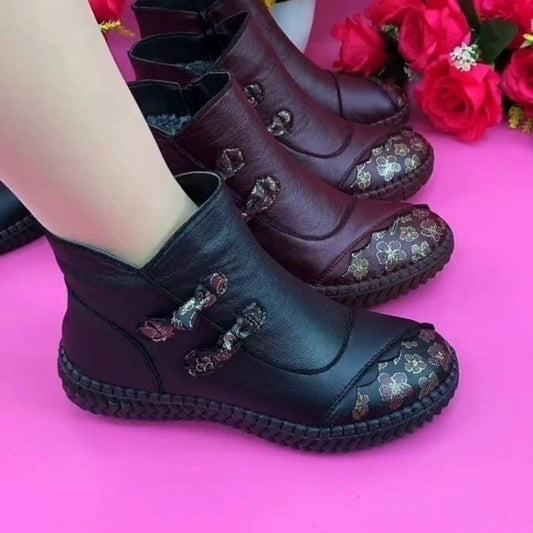 Botas planas de lana para mujer