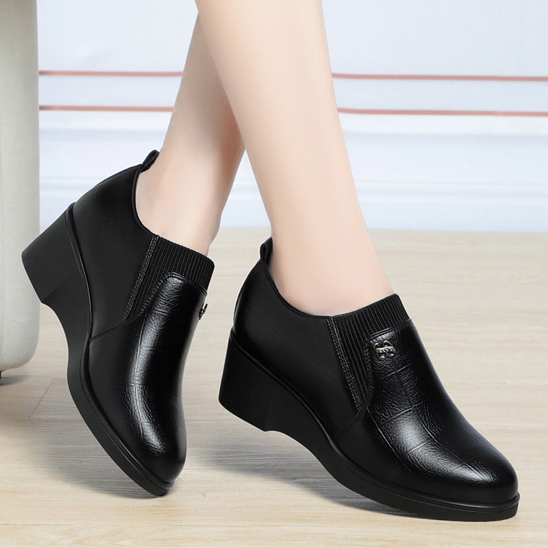 Zapatos de plataforma de cuero genuino nuevos de 2025