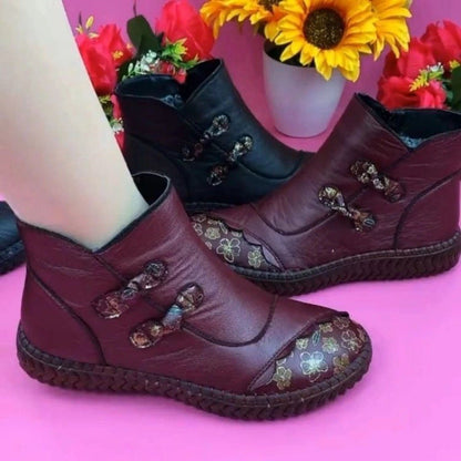 Botas planas de lana para mujer