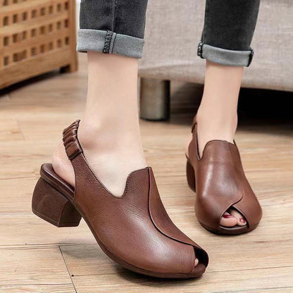 Zapatos de tacón de cuña con punta abierta