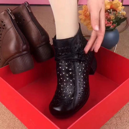 Botas de cuero de estilo étnico para mujer