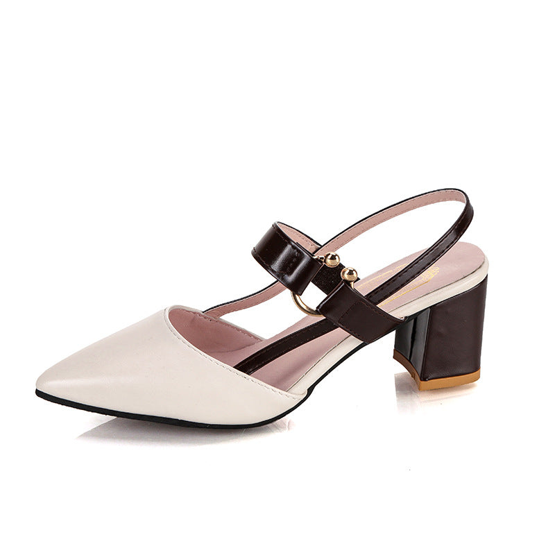 Zapatos de tacón alto de verano para mujer, tacones gruesos franceses.