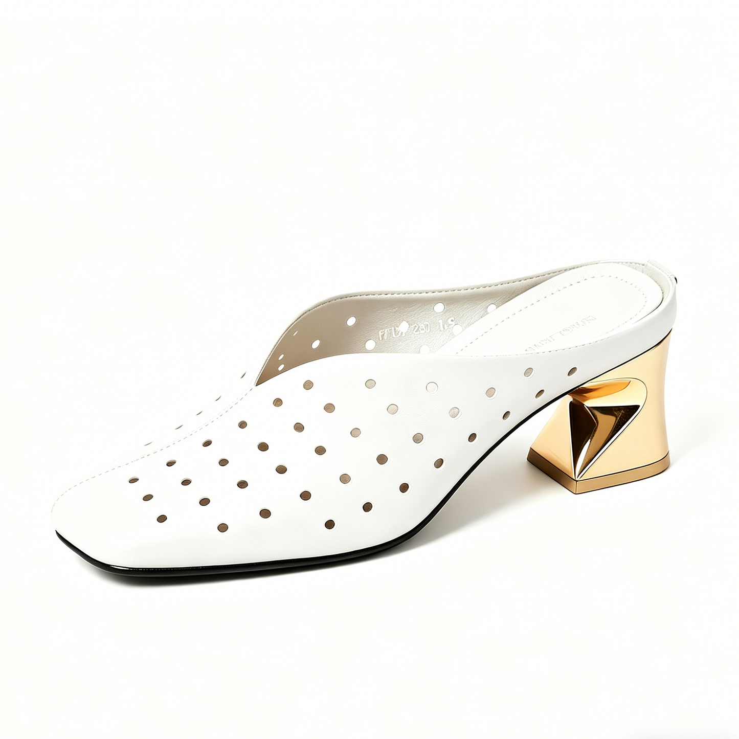 Zapatos de tacón grueso calados de estilo retro francés, nuevos.