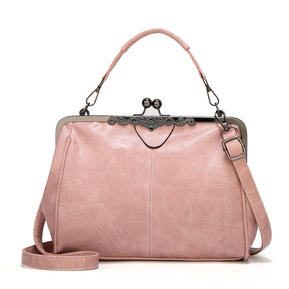 Elegante Bolso Retro de Mujer en Cuero Sintético, Bolso de Hombro y Bandolera de Gran Capacidad