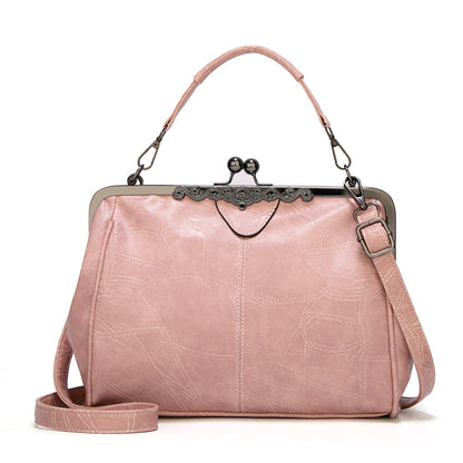 Elegante Bolso Retro de Mujer en Cuero Sintético, Bolso de Hombro y Bandolera de Gran Capacidad
