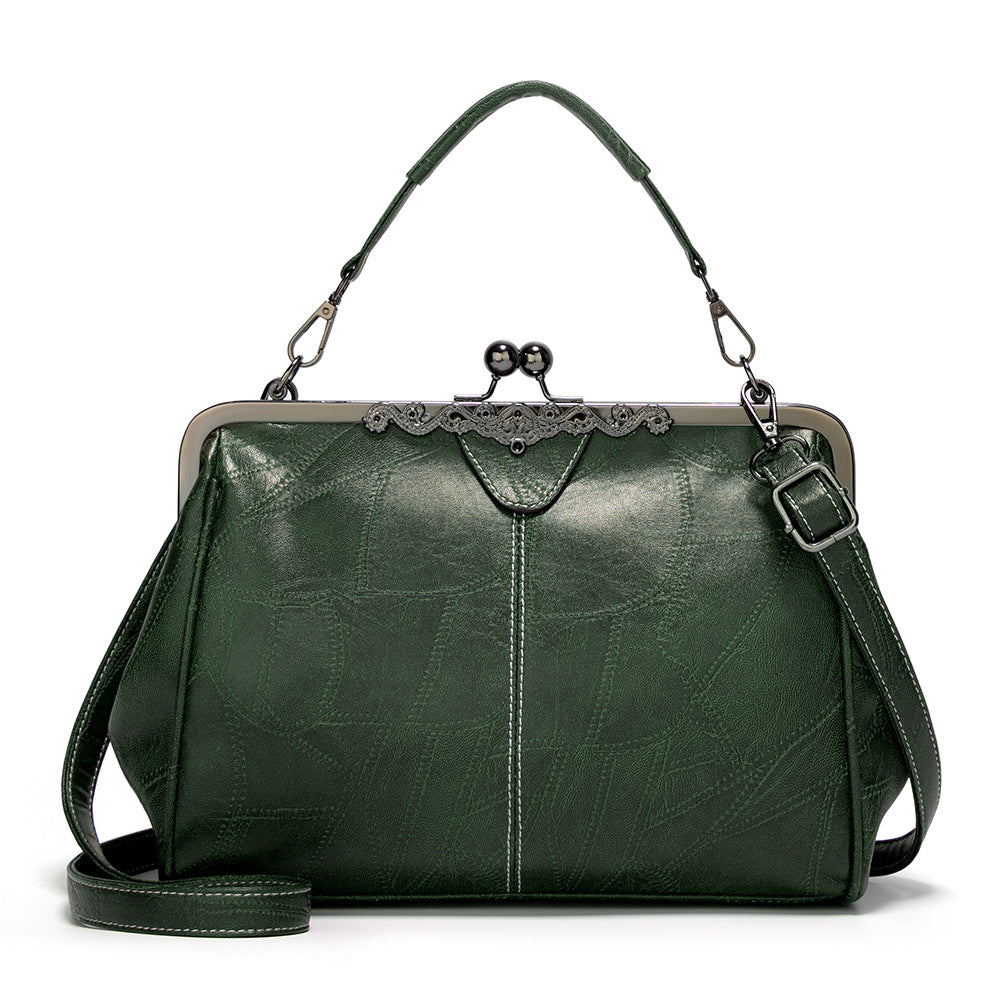 Elegante Bolso Retro de Mujer en Cuero Sintético, Bolso de Hombro y Bandolera de Gran Capacidad