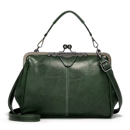 Elegante Bolso Retro de Mujer en Cuero Sintético, Bolso de Hombro y Bandolera de Gran Capacidad