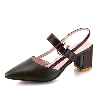 Zapatos de tacón alto de verano para mujer, tacones gruesos franceses.