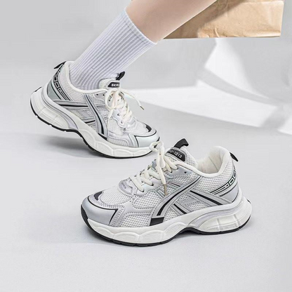 Zapatillas de running transpirables y ligeras para mujer, calzado casual versátil de suela gruesa