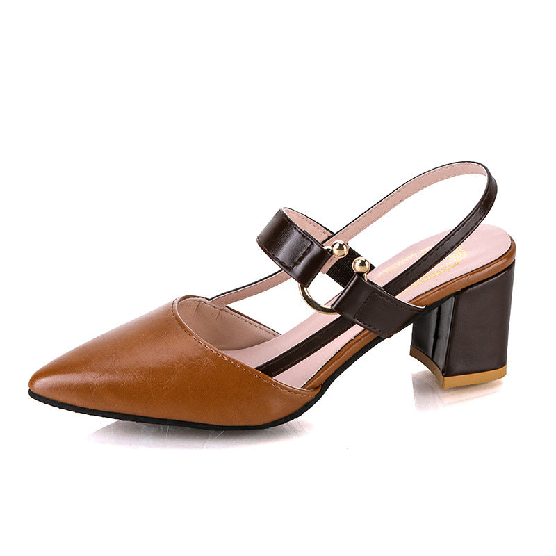 Zapatos de tacón alto de verano para mujer, tacones gruesos franceses.