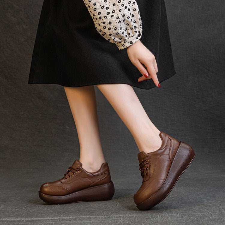 Botines retro de cuero auténtico