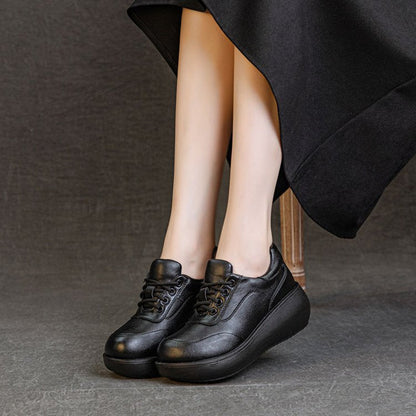 Botines retro de cuero auténtico