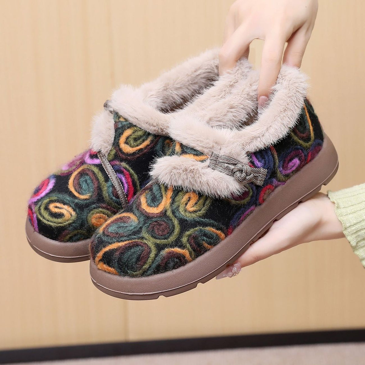 Zapatos de Invierno con Forro Cálido y Diseño Colorido