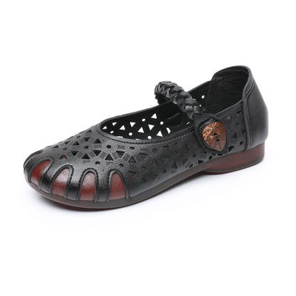 Sandalias mamá cuero suave huecas