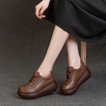 Botines retro de cuero auténtico
