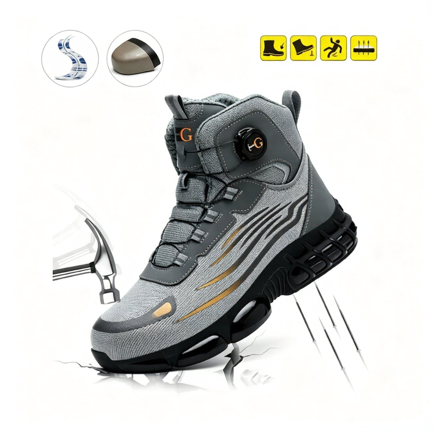 Zapatos de seguridad para hombre, resistentes, duraderos e impermeables