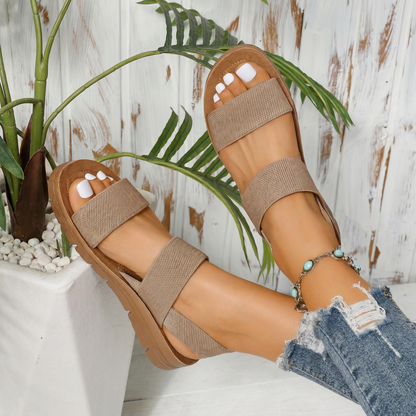 Sandalias Planas de Verano para Mujer, Calzado de Moda Cómodo, Suela Suave Antideslizante y Resistente al Desgaste, Tallas Grandes
