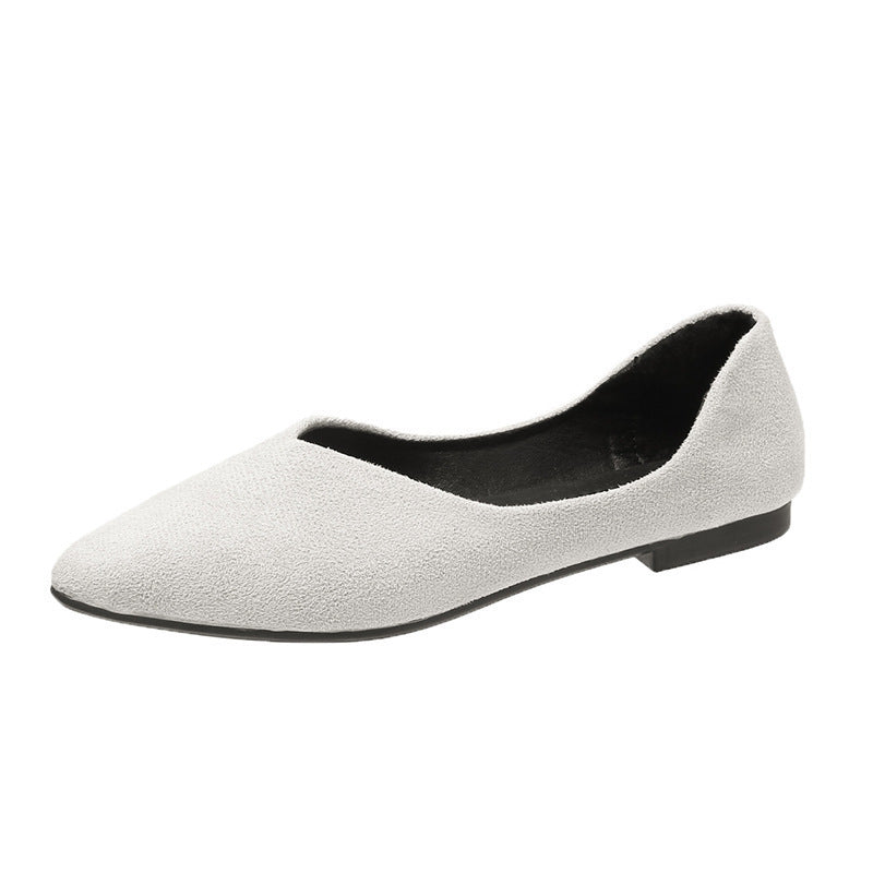 Zapatos de moda para mujer con punta en pico y suela plana, slip-on cómodo de suela blanda