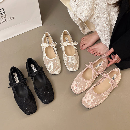 Bailarinas planas para mujer yteene, zapatos de moda con punta cuadrada