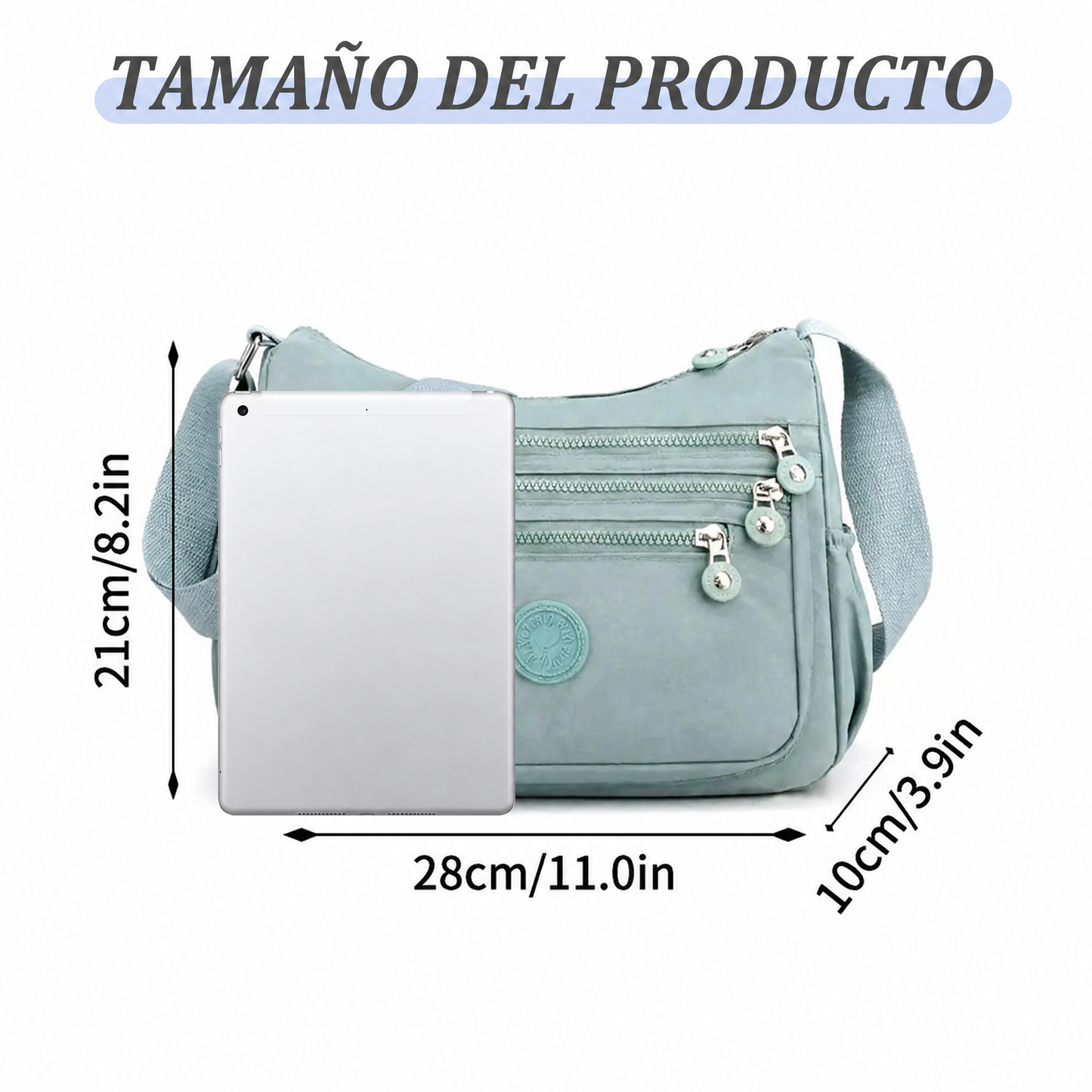 Bolso bandolera de gran capacidad para mujer, tela de nailon, bolso ligero y casual