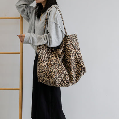 Bolso Shopper de Leopardo para Mujer: Gran Capacidad, Bolso de Hombro Elegante y Moderno