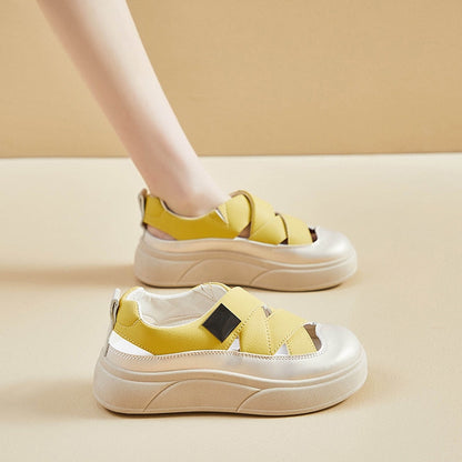 Zapatos de plataforma de piel transpirable que aumentan la estatura.