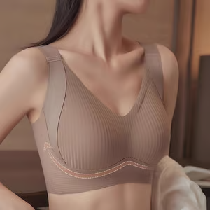 🔥Compre 1 y llévese 3 paquetes: sujetador push up ajustable sin aros y acanalado para mujer