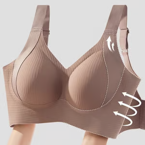 🔥Compre 1 y llévese 3 paquetes: sujetador push up ajustable sin aros y acanalado para mujer