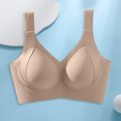 🔥Compre 1 y llévese 3 paquetes: sujetador push up ajustable sin aros y acanalado para mujer