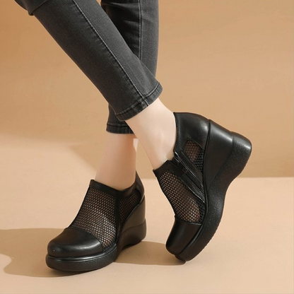 Zapatos de cuña de malla transpirable