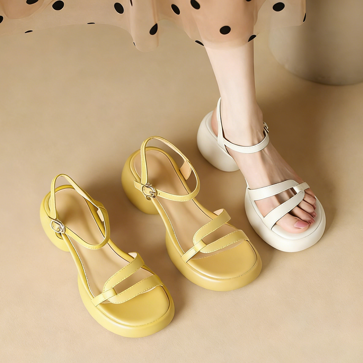 Sandalias Mujer Punta Redonda Verano Nueva Colección