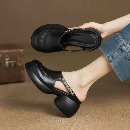 Nuevas mules de suela blanda y tacón grueso
