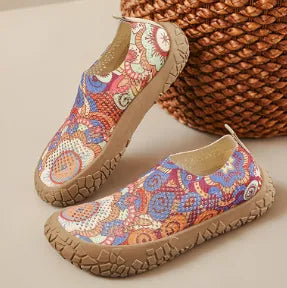 Zapatos de Plataforma con Estilo Étnico para Mujer, Zapatillas con Estampado de Moda, Suela Blanda y Transpirable