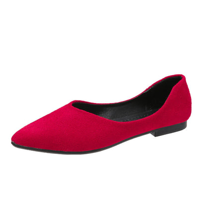 Zapatos de moda para mujer con punta en pico y suela plana, slip-on cómodo de suela blanda