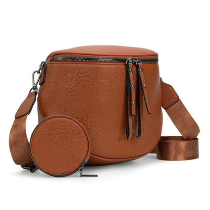 Bolso de hombro de cuero impermeable de gran capacidad para mujer 2026, bolso bandolera portátil y de moda