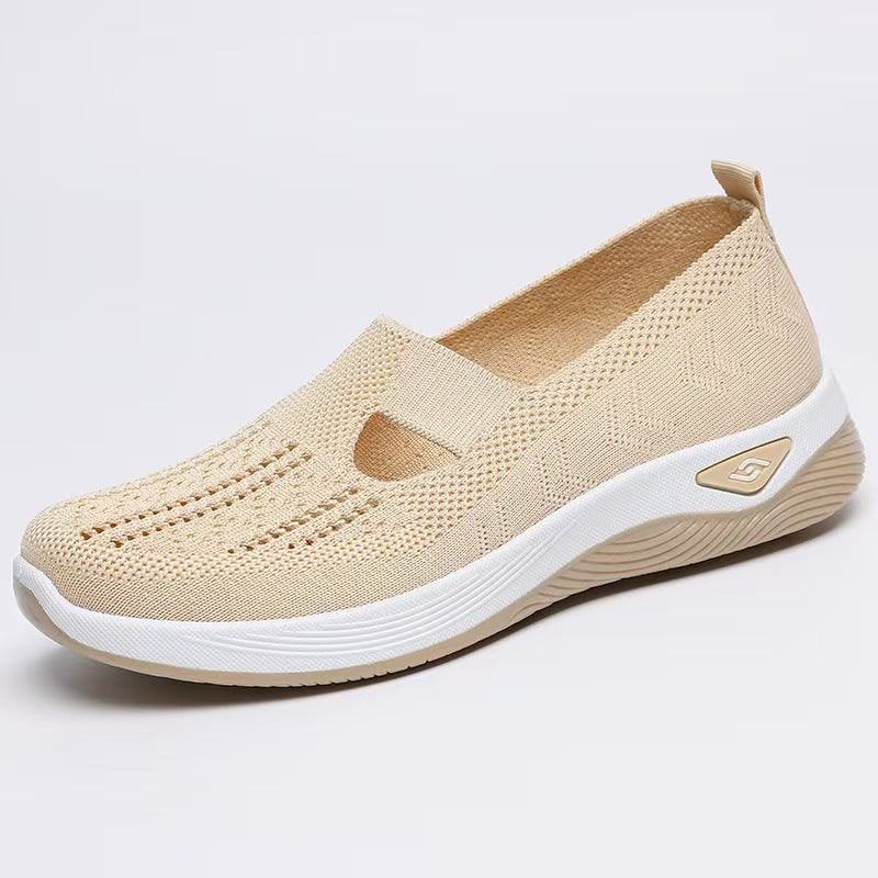 Zapatillas Deportivas Ligeras de Malla Transpirable para Mujer – Sin Cordones, Suela Plana, Comodidad Total