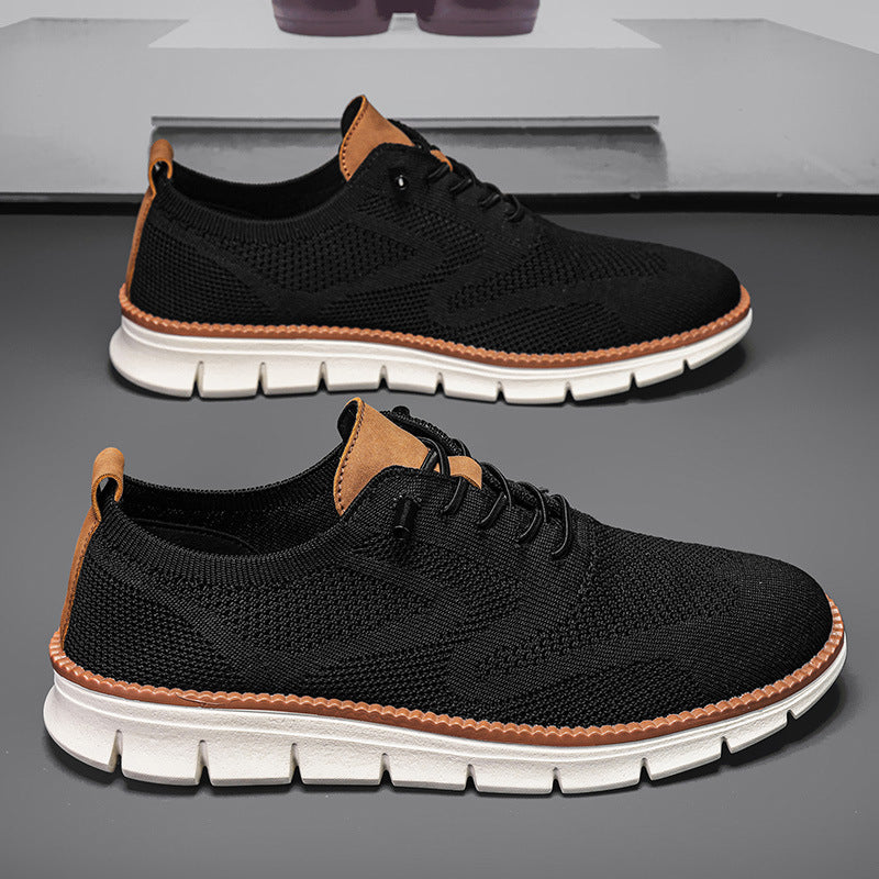 Zapatos oxford de malla para hombre, calzado casual de negocios para caminar, zapatillas cómodas