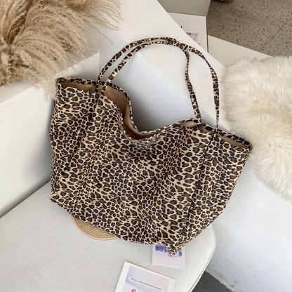 Bolso Shopper de Leopardo para Mujer: Gran Capacidad, Bolso de Hombro Elegante y Moderno