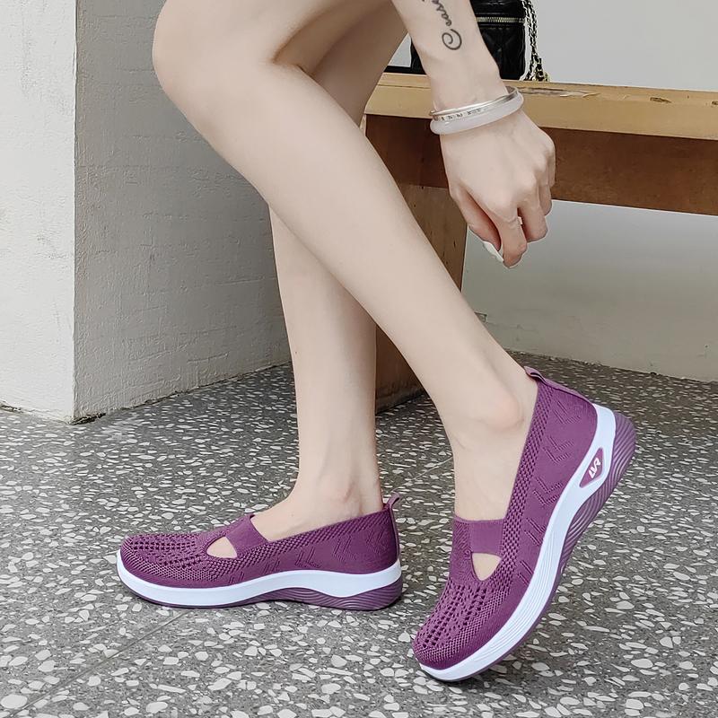 Zapatillas Deportivas Ligeras de Malla Transpirable para Mujer – Sin Cordones, Suela Plana, Comodidad Total