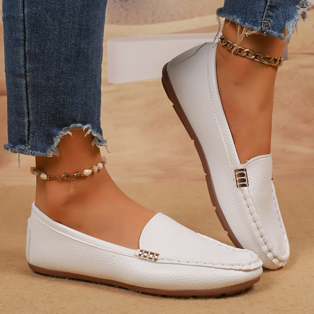 Zapatos planos cómodos y transpirables para mujer, loafers slip-on
