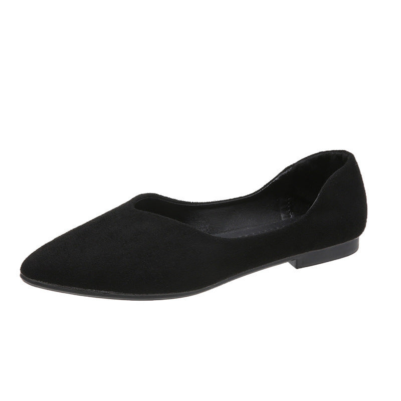 Zapatos de moda para mujer con punta en pico y suela plana, slip-on cómodo de suela blanda