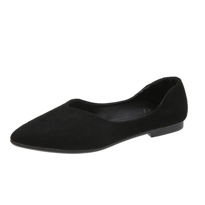 Zapatos de moda para mujer con punta en pico y suela plana, slip-on cómodo de suela blanda
