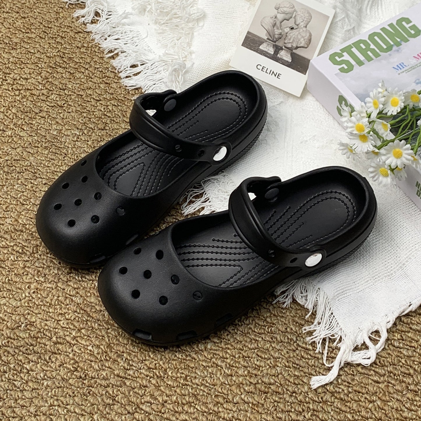 Zuecos de ballet transpirables para mujer, sandalias antideslizantes para el verano.