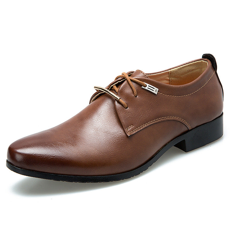 Zapatos casuales de cuero con cordones para hombre