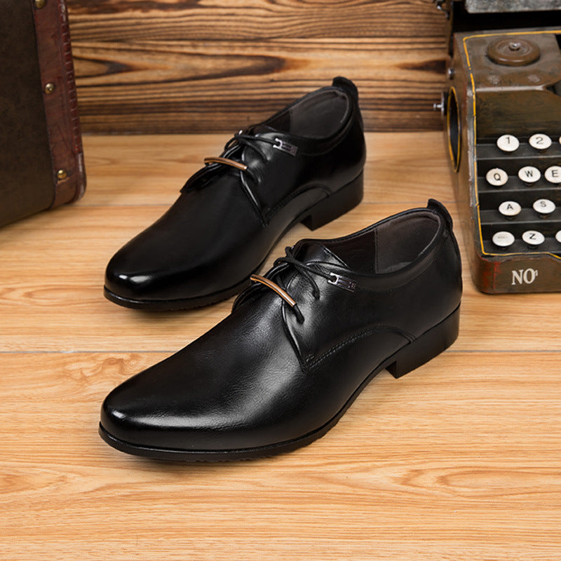 Zapatos casuales de cuero con cordones para hombre