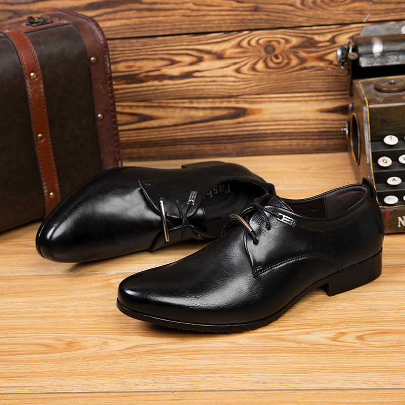 Zapatos casuales de cuero con cordones para hombre