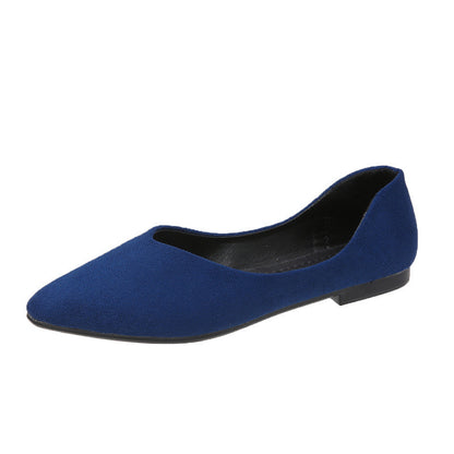 Zapatos de moda para mujer con punta en pico y suela plana, slip-on cómodo de suela blanda